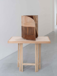 wood shape on pedestal