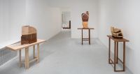 sculptures in room